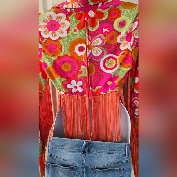 🌸 Boho Chic Floral & Fringe Crop Top - M 🌸 - Picture 8 of 16